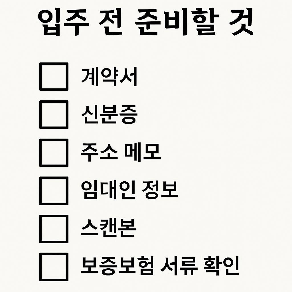 전입신고 확정일자 보증보험 준비물 체크리스트