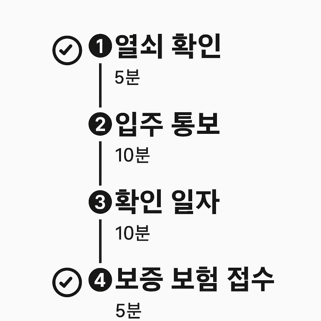입주 당일 전입신고 확정일자 보증보험 30분 루틴