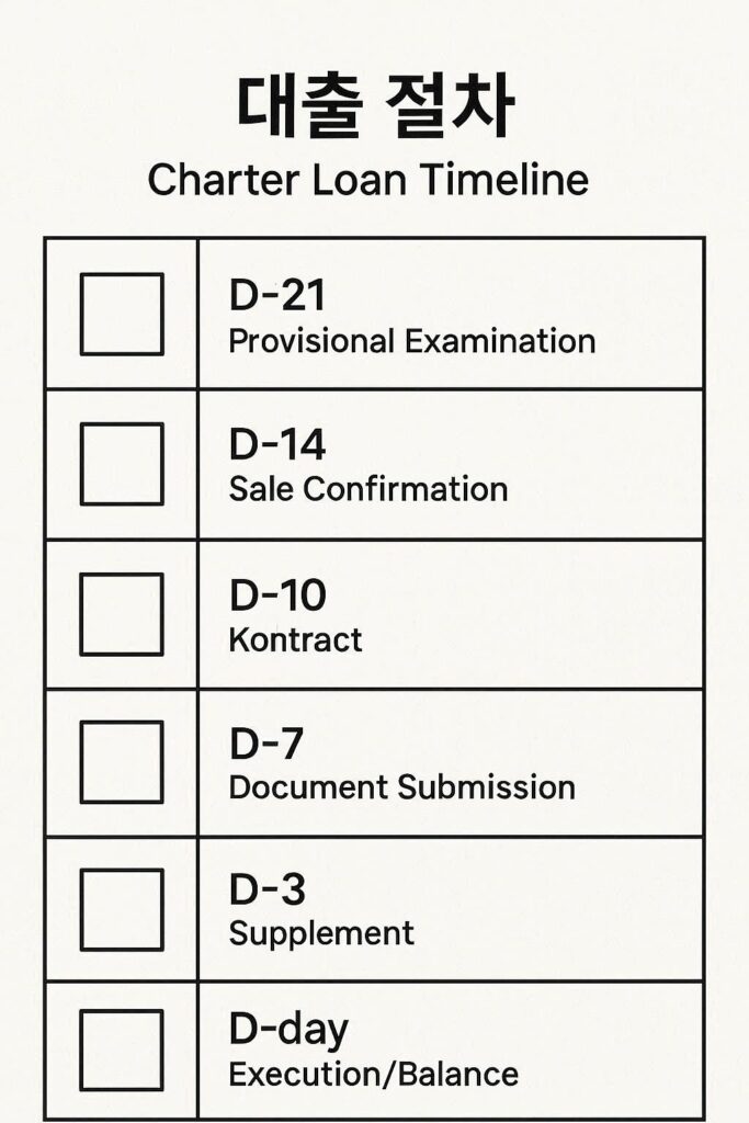 전세대출 진행 순서 타임라인 캘린더 예시