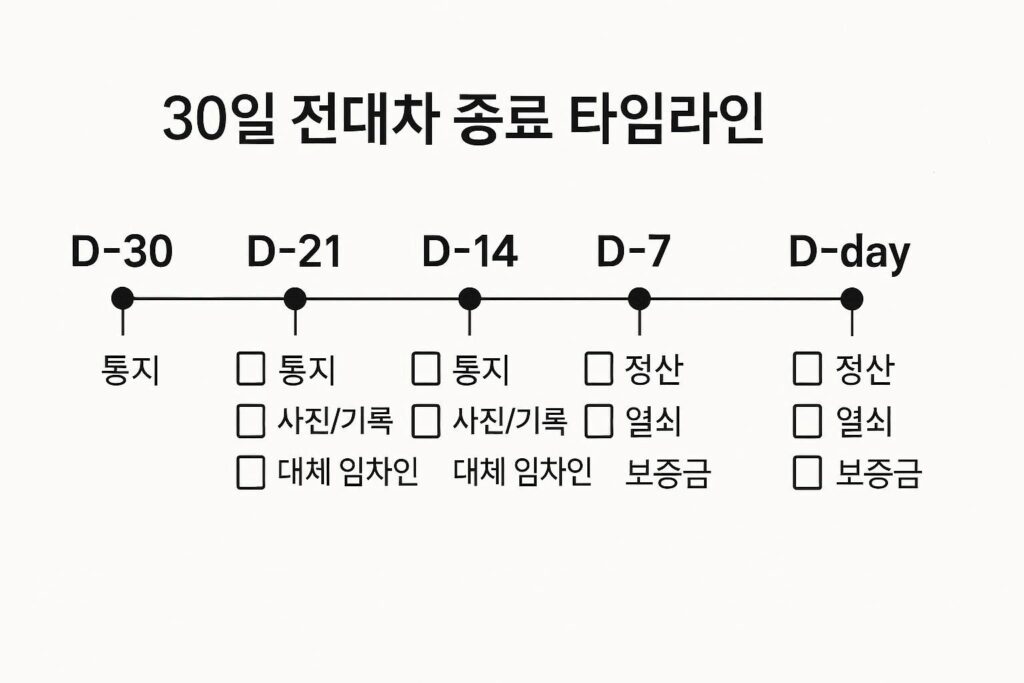 전월세 중도해지 30일 타임라인 체크리스트