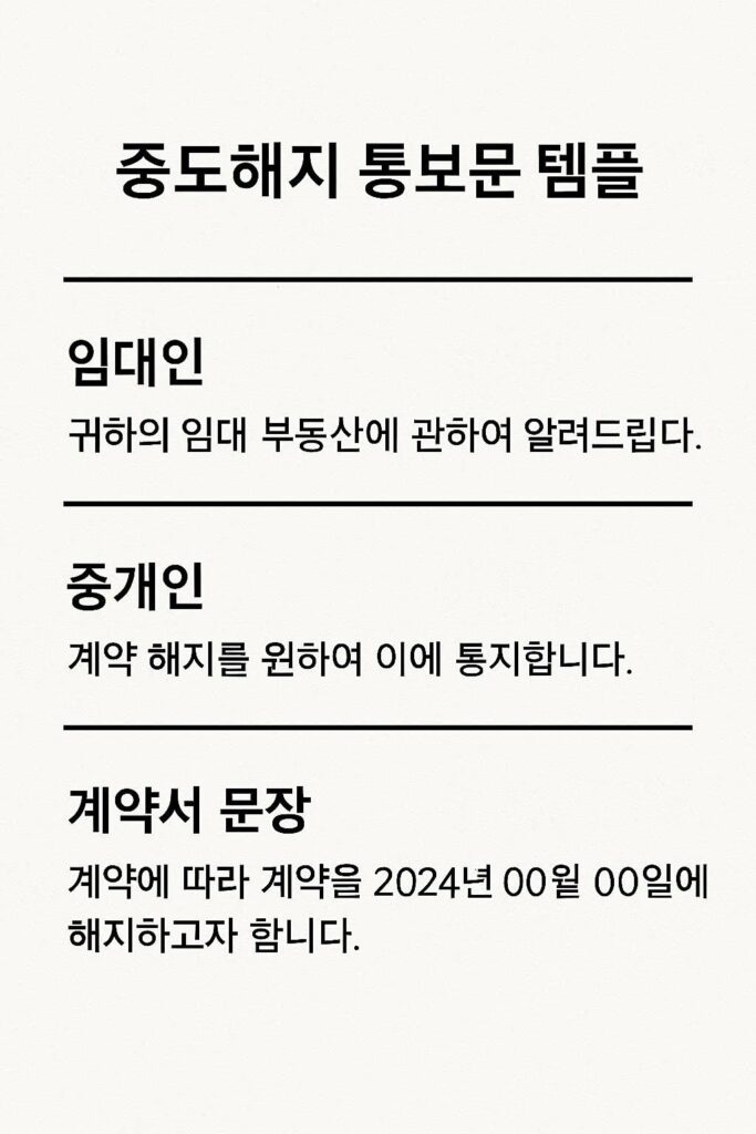전월세 중도해지 통보와 합의 문장 템플릿