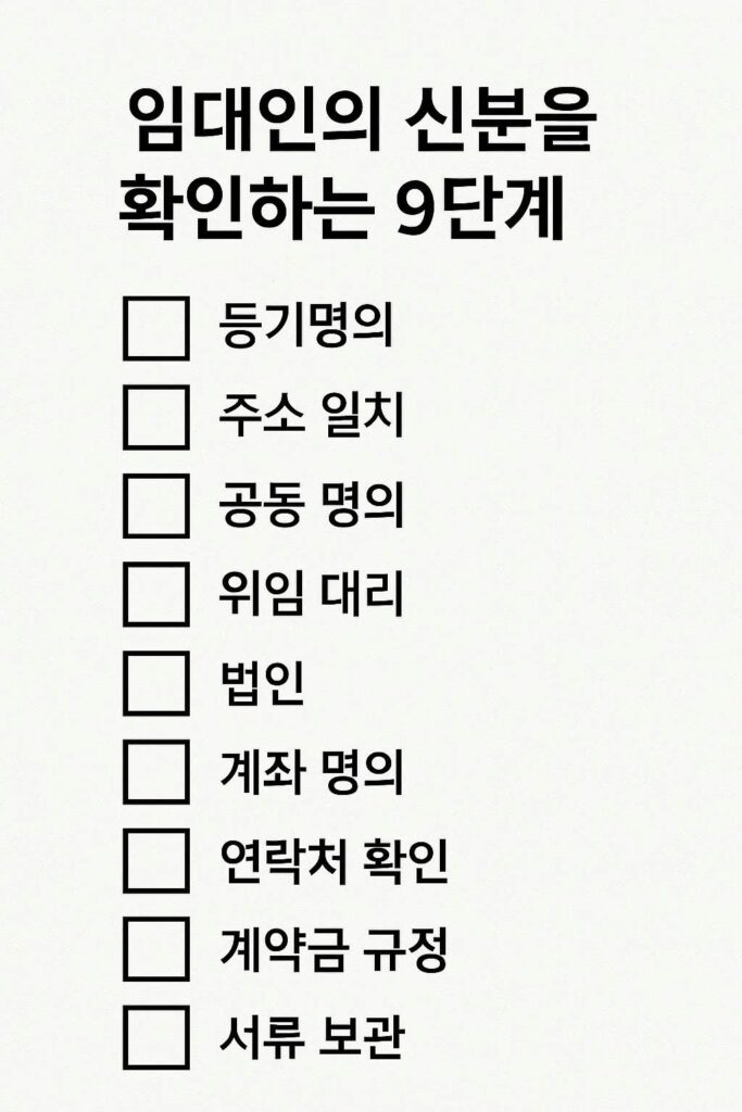전월세 계약 전 집주인 신원 확인 체크리스트 9가지