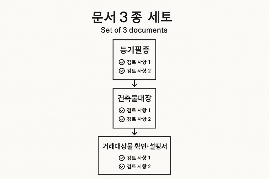 전세 계약 전 서류 3종 세트 확인 흐름도