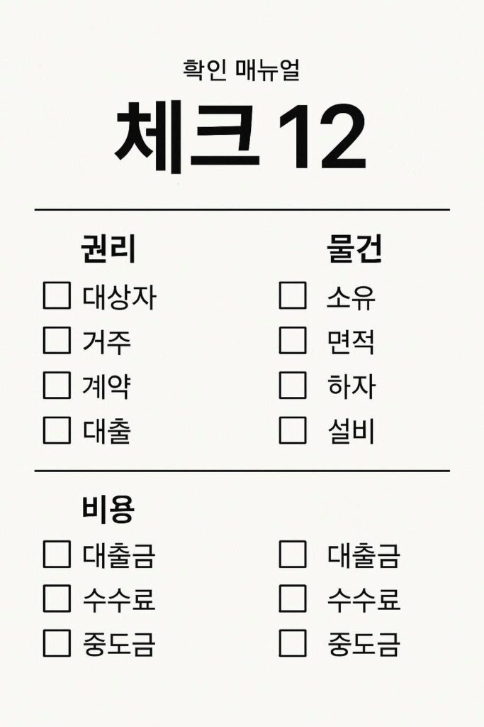 중개대상물확인설명서 체크리스트 12가지