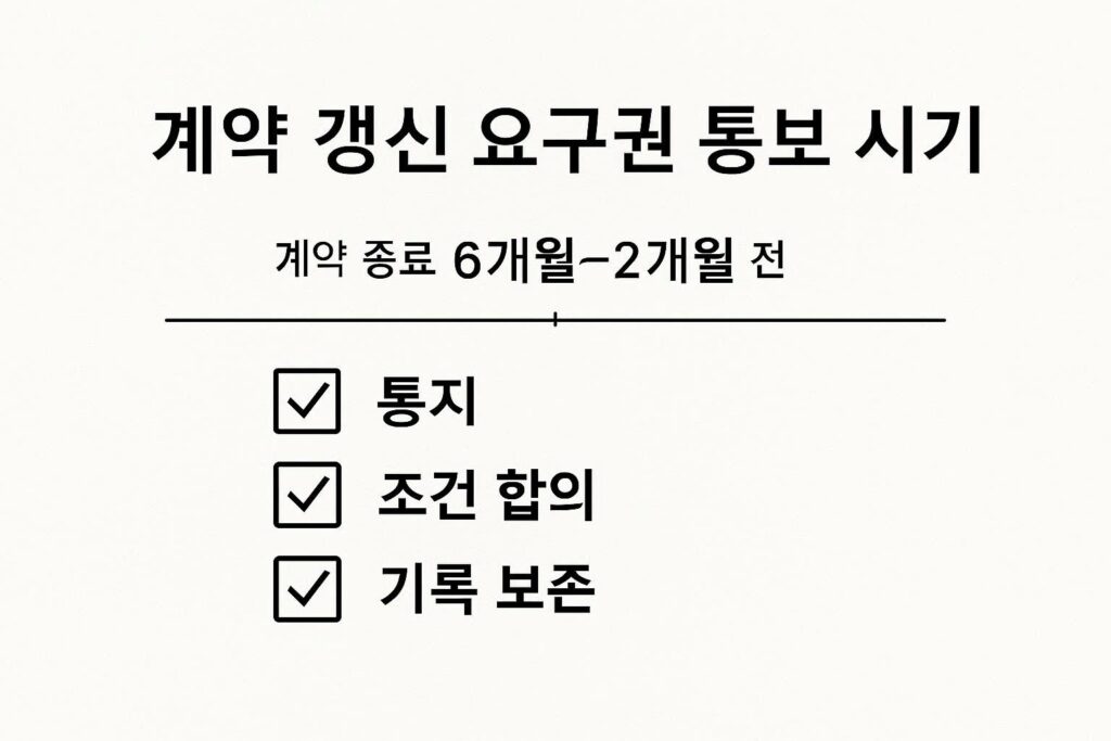 계약갱신청구권 통보 시기 6개월~2개월 타임라인