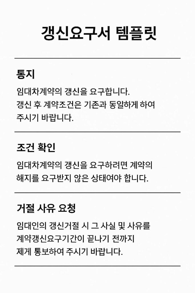 계약갱신청구권 통보 메시지 템플릿 3종
