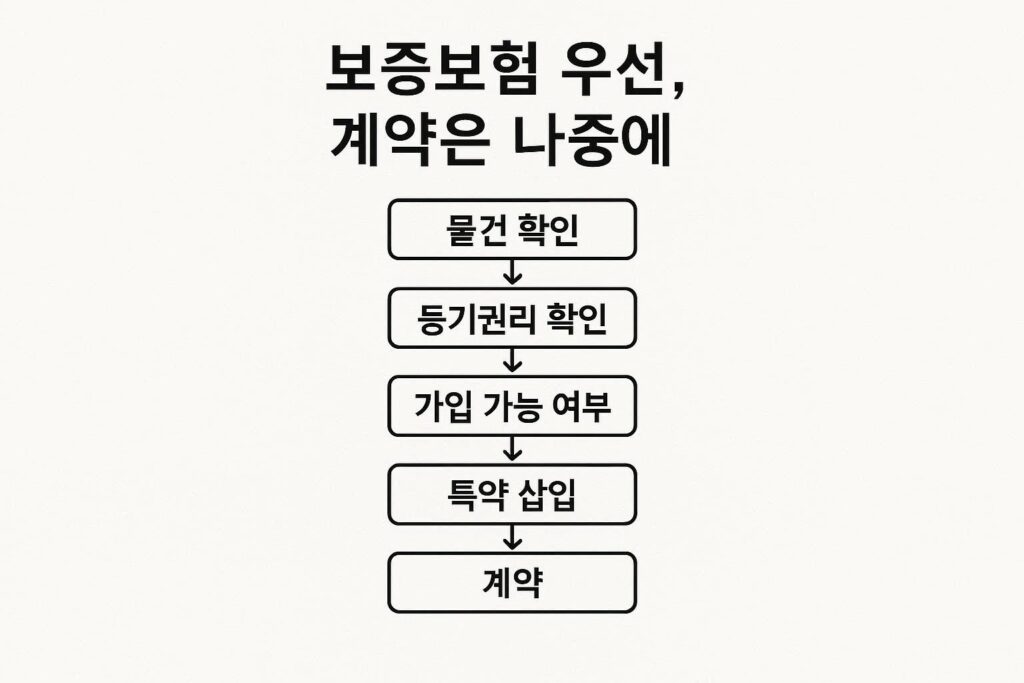 전세보증보험 가입 가능 여부를 계약 전에 확인하는 흐름도