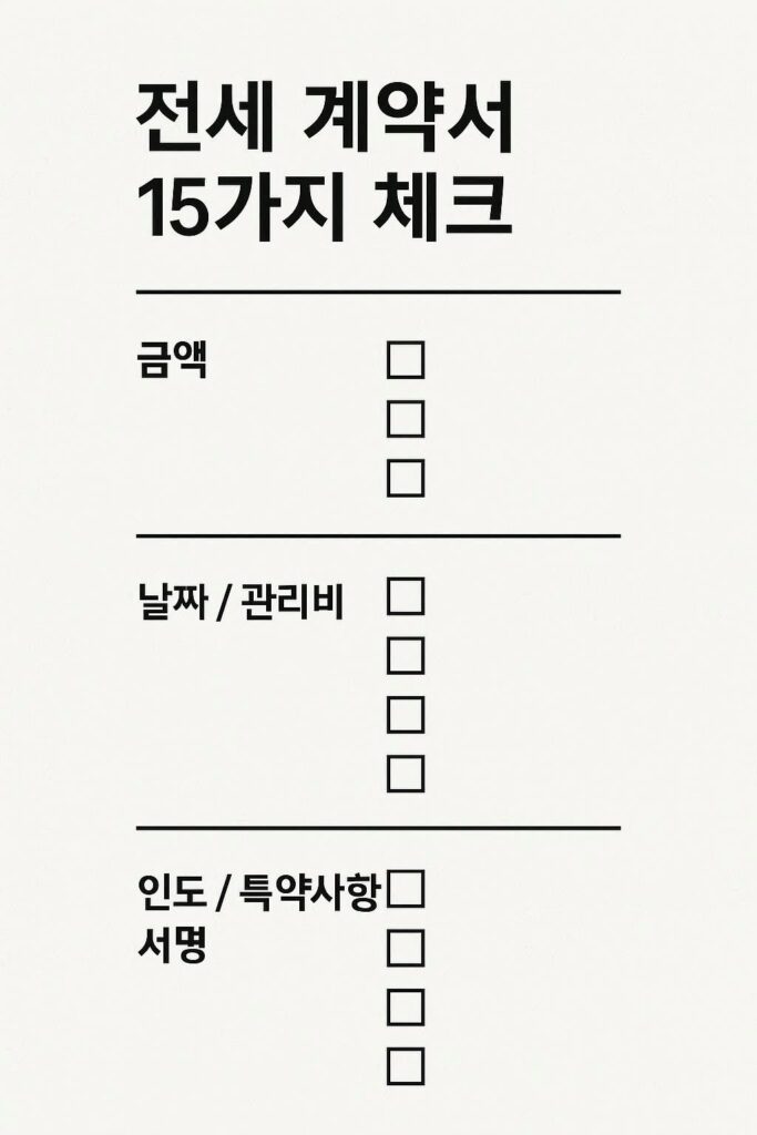 임대차계약서 15줄 체크리스트