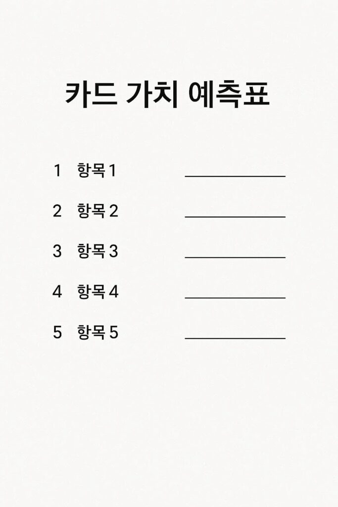 카드값 예측표 템플릿 정기결제 변동지출 잔액목표