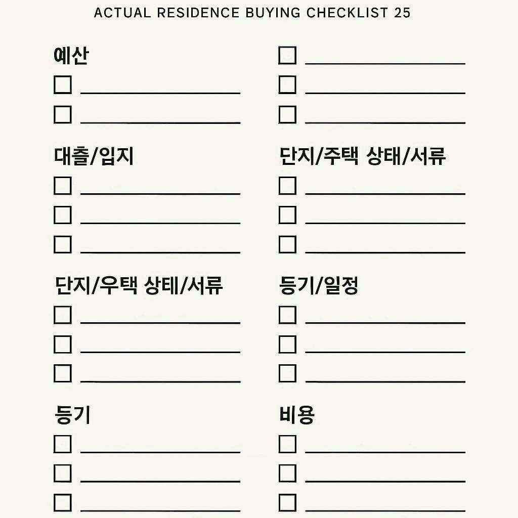 실거주 매수 체크리스트 25개 한 장 정리