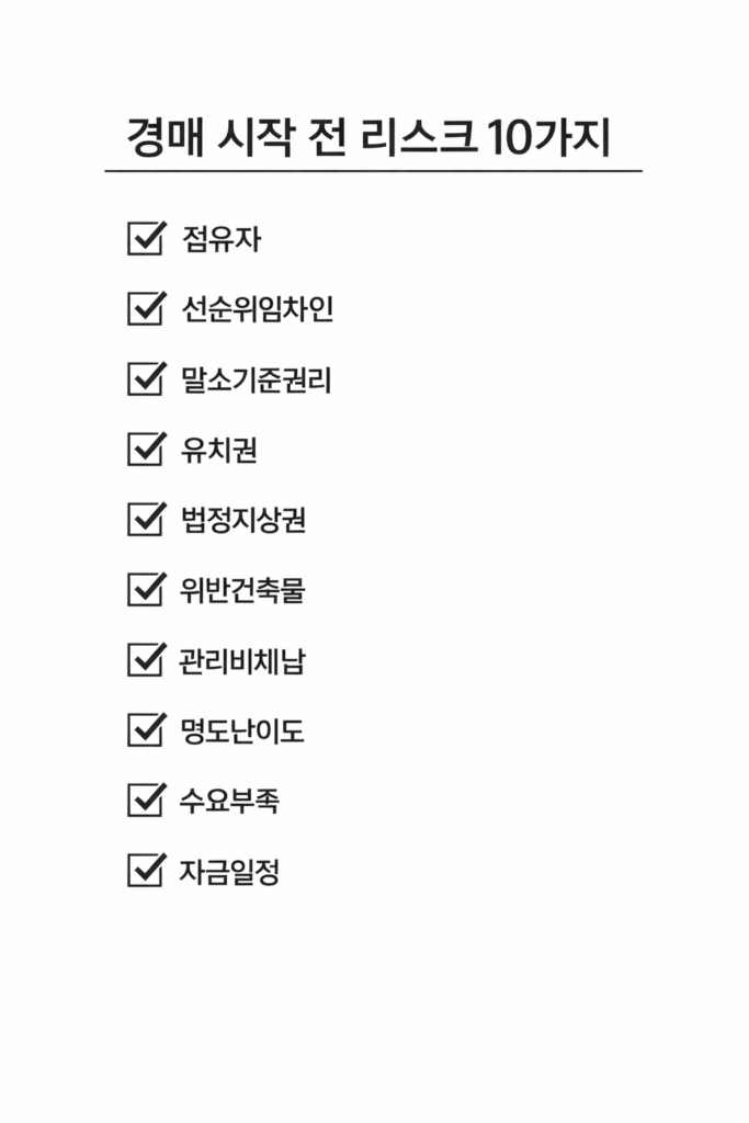 직장인 경매 시작 전 리스크 10가지 체크리스트