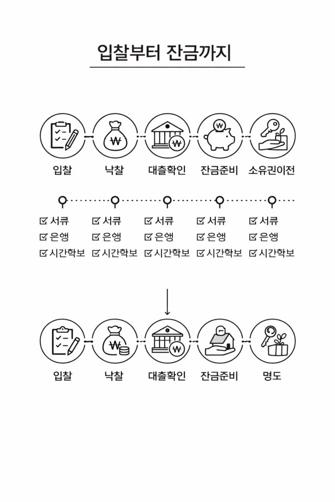 경매 입찰부터 잔금까지 직장인 일정 타임라인