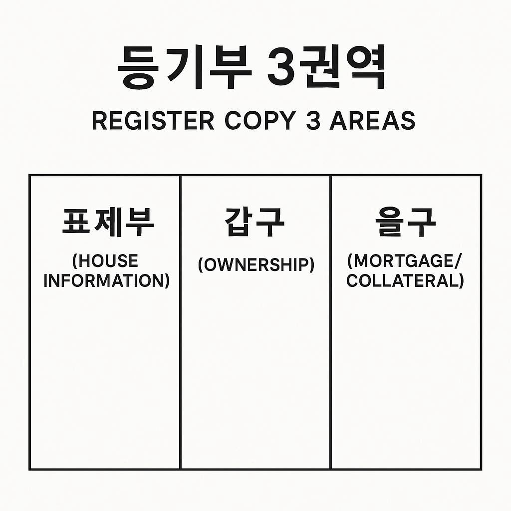 등기부등본 표제부 갑구 을구 구조 한눈에 보기